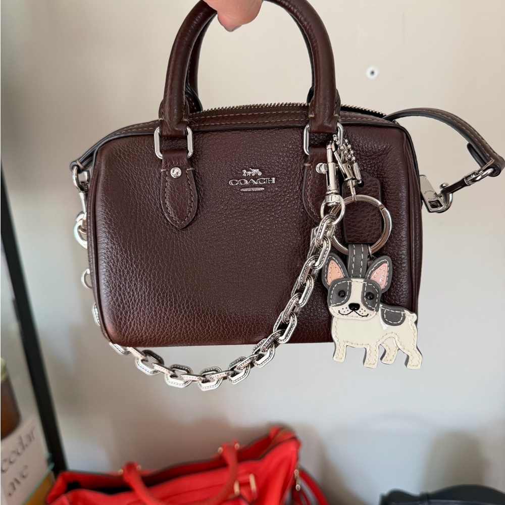 Coach Maple Pebbled Leather Mini Rowan with Silver Hardware
